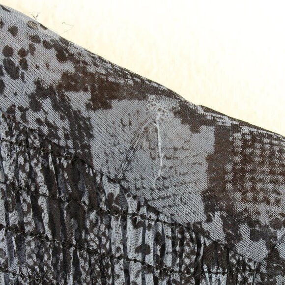 Rebecca Taylor Python Print Silk Chiffon Blouse‎ Blue 6 - Picture 7 of 9